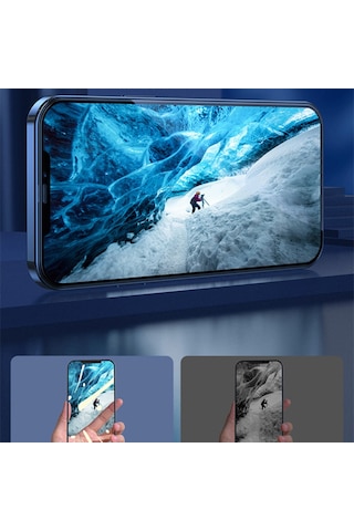 Baseus Apple Uyumlu iPhone 12 Mini Full Anti Blue Light Koruyucu 2Adet Siyah