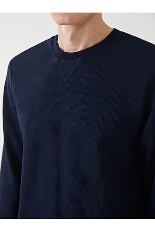 Lcwaıkıkı Classic Lacivert Bisiklet Yaka Uzun Kollu Erkek Sweatshirt