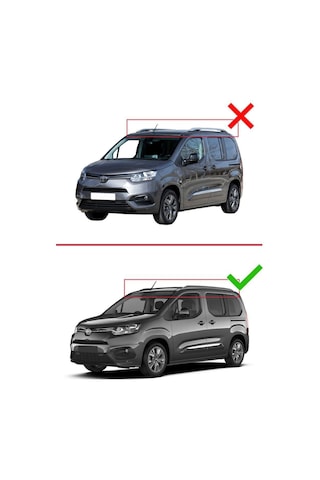 Toyota Proace City 2023 2024 Hook Model Anahtar Kilitli Ara Atkı Tavan Barı Gri