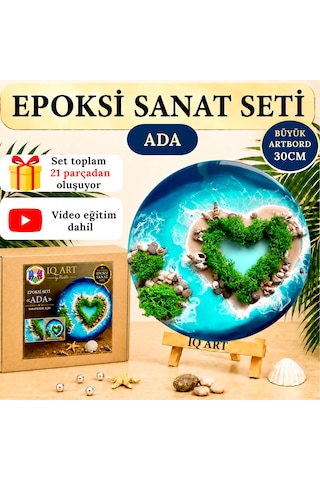 Epoksi Reçine Seti "ada" Deniz Temalı Premium Yaratıcılık Seti Ve Yaratıcılık Kiti Video Eğitimli Resin Art Seti, Epoksi Başlangıç Seti 00008