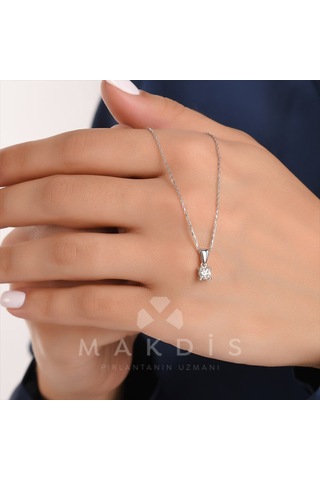 0.25 Karat Tektaş Pırlanta Kolye - Hrd Sertifikalı