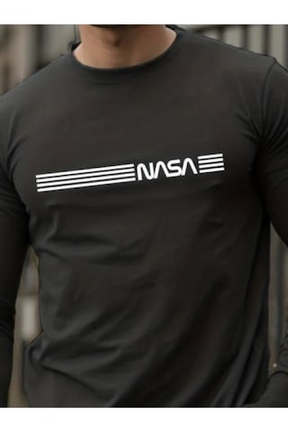 Efnaz Style Erkek Uzun Kollu Bisiklet Yaka Viskon Sweat siyah