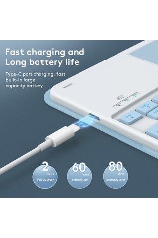 Dancemonkey Bluetooth Klavye - İpad 10.9 2022 Uyumlu, Konforlu Pu Deri Kılıf, 60 Saat Pil Ömrü