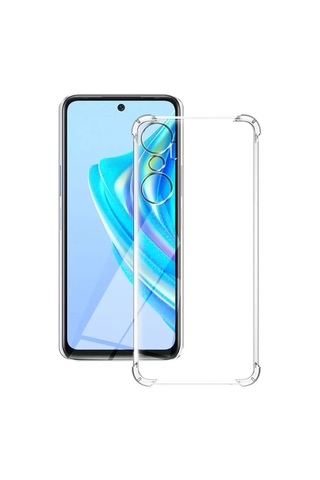 Infinix Uyumlu Hot 20 Kapak Kamera Korumalı Airbag Antishock Köşe Korumalı Şeffaf Silikon Kılıf