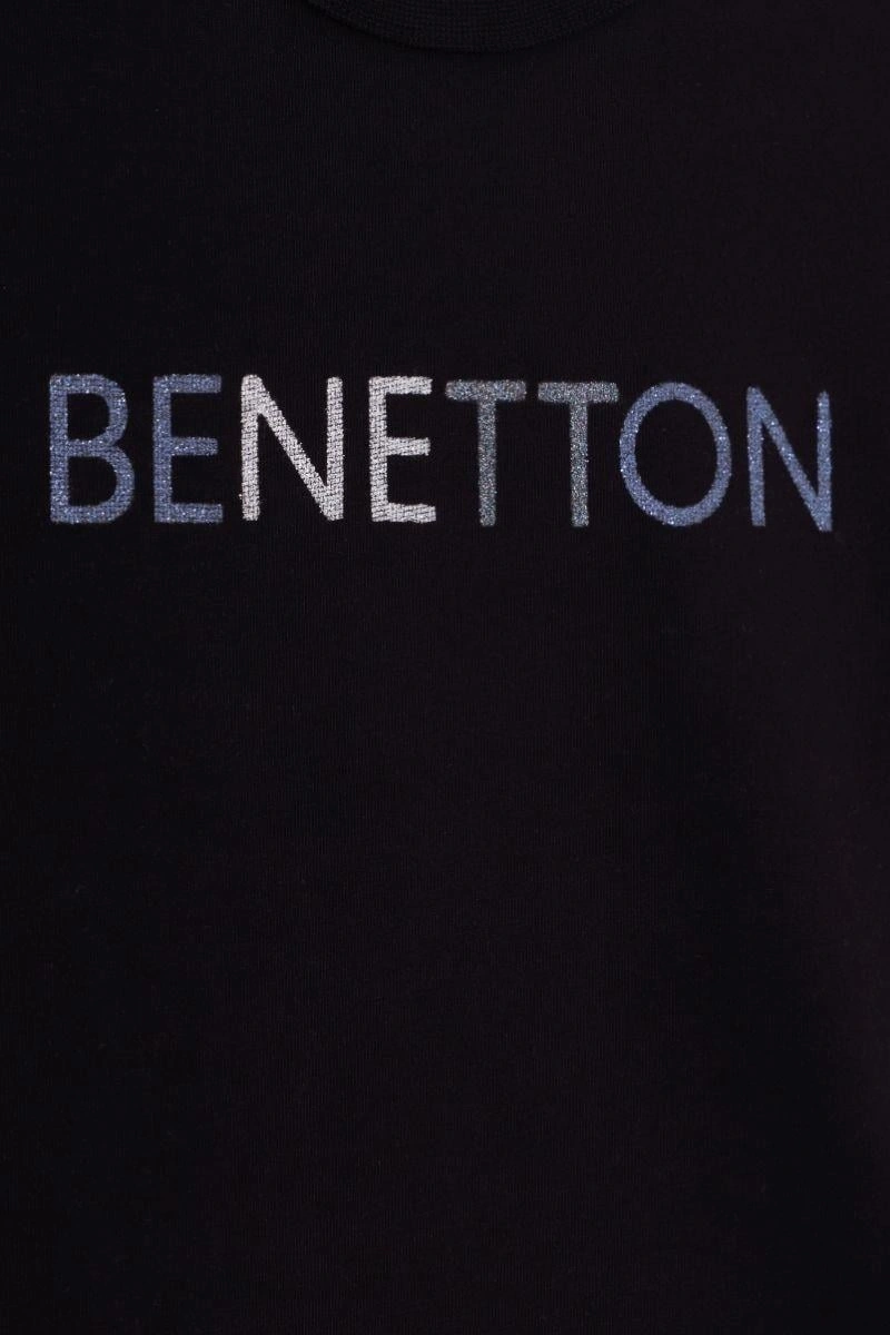 United Colors Of Benetton Kız Çocuk Bnt-g23332 Uzun Kollu Tshirt Siyah-1874 Siyah