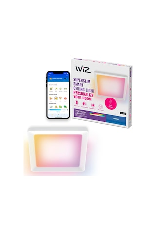 Wiz Beyaz Akıllı Sıva Üstü Rgb Kare Panel Tavan Armatürü 17w Renkli