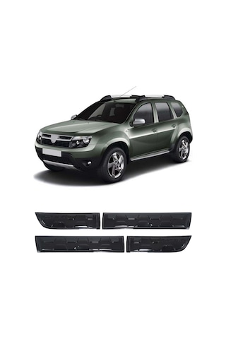 Dacia Duster Uyumlu 2010-2017 Abs Piano Black Damalı Kapı Dodik Set 4 Parça