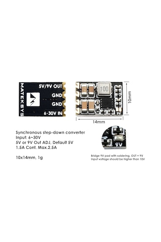 MATEK Micro BEC 6-30V to 5V/9V, 3pcs/pkg