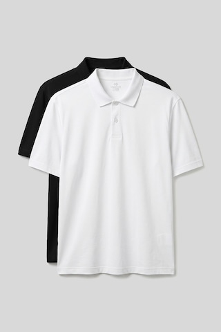 Tommy Life Polo Yaka Büyük Beden 2li Paket Siyah-beyaz Erkek T-shirt - 88511 Siyah - Beyaz