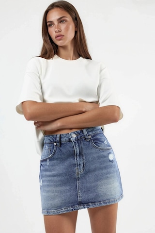 Hiccup Denim Şort Etek Açık Mavi Denim