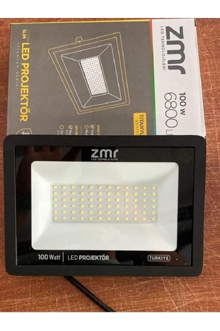 Zmr Zmr312s65 Led Projektör 100 Watt Ultra Slim Kasa 220v 6500k Beyaz Işık