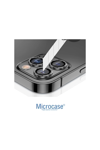 Apple Uyumlu iPhone 13 Pro Max Kamera Camı Lens Koruyucu Halka Set Siyah
