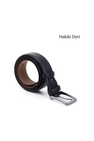 Gönderi R Lacivert Antik Hakiki Deri 3,5 Cm Klasik Kemer Lacivert