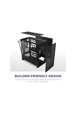 Nzxt H Series H3 Flow Cc-h31fb-01 Matx Siyah Gaming Oyuncu Akak0nzx0058