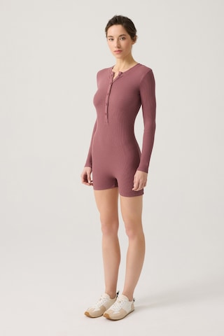 Los Ojos X Melodi Bordo Fitilli Uzun Kollu Kısa Tulum Romper Bordo Bordo