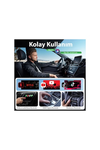 Coofbe Kablosuz Car Play Dönüştücü Video Yansıtıcı Youtube Netflix Tiktok Video Yansıtıcı Carplay