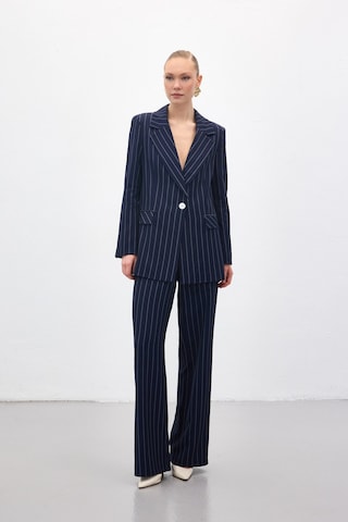 Sateen Rina Çizgili Pantolon - Lacivert-136971 Lacivert
