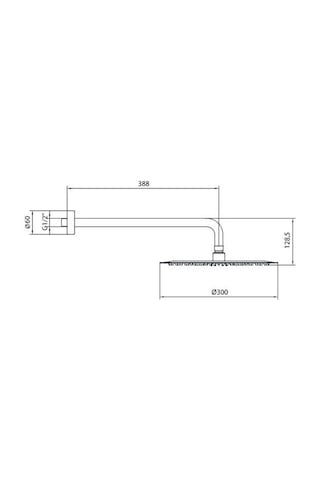 Ar Olympos Plus Tepe Duş Başlığı Ø 300 Mm Duvardan Borulu L 388 Mm 102145090 Krom