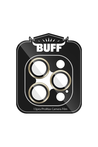 Buff Apple Uyumlu iPhone 13 Pro / 13 Pro Max Kamera Metal Lens Koruyucu Gold
