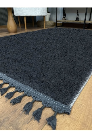 Ekstra Puffy Peluş Ultra Yumuşak Yıkanabilir Beyaz Antrasıt