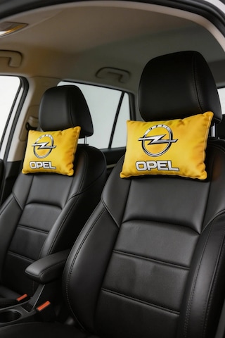Opel Araç Oto Halı Paspas & Dijital Baskılı Sarı Boyun Yastığı & Opel Oto Aksesuar Seti