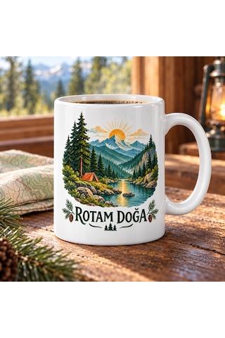 Rotam Doğa Dağ Orman Ve Kamp Tasarımlı Porselen Kupa - Model 264 Diğer