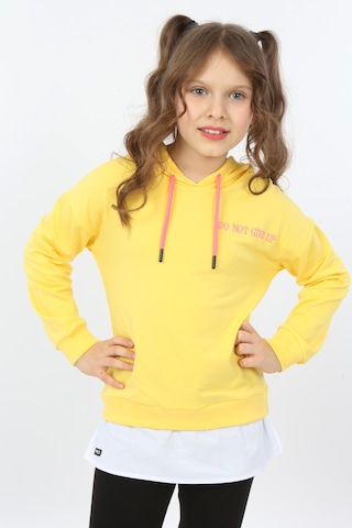 Toontoy Kız Çocuk Do Not Give Up Nakışlı Sweatshirt Koyu Sarı