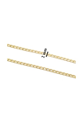 Ferizz Altın Kaplama 1 Mm Kalınlık İnce Figaro Unisex Zincir 45 Sarı