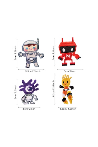 Ütüyle Yapışan Yamalar, 12 Robot Ütüyle Yapışan Yama, Giysi, Tişört, Kot Ceket İçin Dikilen Yamalar