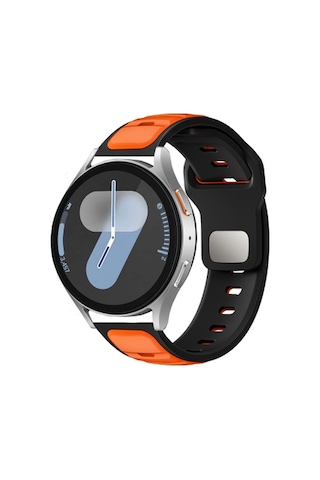 Xiaomi Redmi Watch 5 Active Uyumlu Krd-135 22mm Silikon Kordon Strap Kayış - Siyah-turuncu