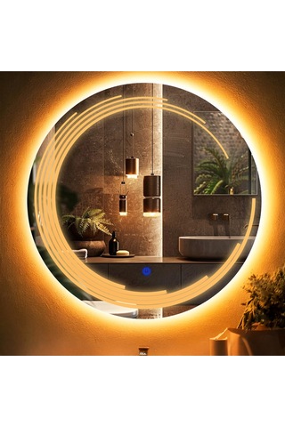 Nova Led'li Kumlamalı Lavabo & Banyo Aynası Dokunmatik Sensörlü 60 X 60 Turuncu