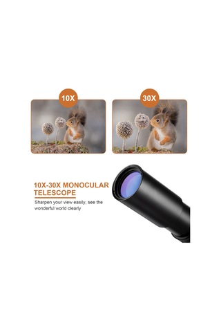 Wezone Tam Metal 10-30x25 Monoküler Teleskop, Bak4 Prisma İle Yüksek Parlaklık Ve Netlik, Taşınabilir Çanta Dahil