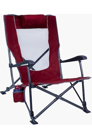 Gci Outdoor Low-ride Recliner 3 Kademeli Katlanır Kamp Sandalyesi Bordo Bordo