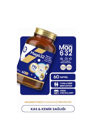 Evopharma Mag632 Magnezyum, Vitamin B6 Ve Vitamin D3k2 İçeren Takviye Edici Gıda