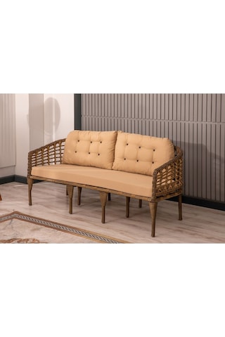 Btkconsept Faralya 3'lü Bahçe Ve Balkon Takımı Kahverengi 3+1+1 Masalı Kahverengi