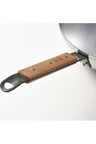 Ikea Vardagen Karbon Çelik Kapaklı Wok Tava 28 Cm Krom - Bej 2 Parça