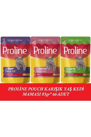 Proline Pouch Karışık Yaş Kedi Mama 66x 85 Gr