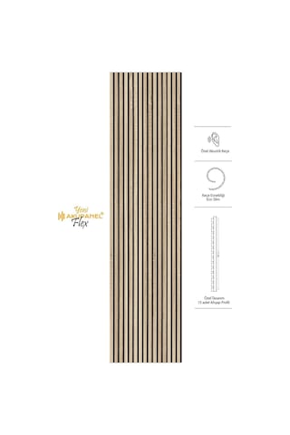 Akupanel Flex 60x245 Cm Meşe Renk Akustik Ahşap Duvar Paneli Meşe
