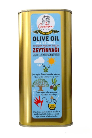 Gustolea Nature Organik Bebek Soğuk Sıkım Naturel Sızma Zeytinyağı 2 L