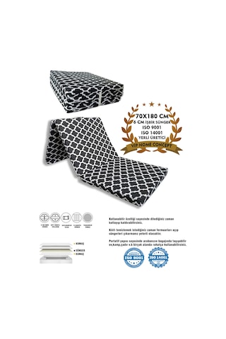 Katlanır Yer Minderi Ve Tek Kişilik Süngerli Katlanır Minder 70x180 Cm 6 Cm Büyük Karaçatı
