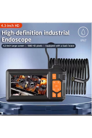 Vtn-107 Ekranlı 3 Kameralı 10 Mt Hafıza Kart Destekli Sert Kablo Yılan Endoskop Kamera 8 Mm 4.3 Inc