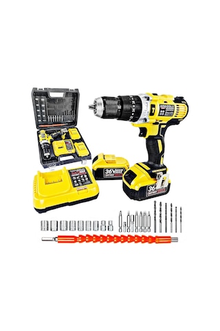 Anadolu Strong ANS1054S 36V 5 Ah Li-ion Çift Akülü Darbeli Matkap Vidalama + Uç Setli