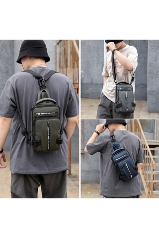 Yifomall Erkekler İçin Çok Fonksiyonlu Lacivert Askılı Çanta - Su Geçirmez Uzay Kumaşı, Moda Ve Konfor Birleşimi