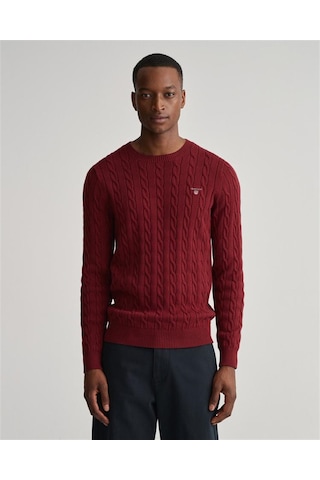Gant Erkek Kırmızı Regular Fit Bisiklet Yaka Kazak Kırmızı