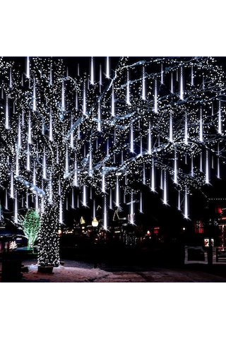 Meteor Kayan Tüp Led Işık 50 CM 10'Lu Set Beyaz Işık