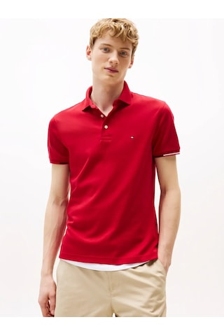 Tommy Hilfiger Interlock Flagcuff S, Xld Kırmızı Erkek Polo T-shirt