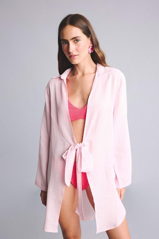Defacto %100 Pamuk Regular Fıt Müslin Açık Pembe Plaj Elbisesi H8030ax26sppn648 Pembe-pn648