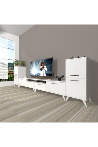 Decoraktiv Eko 9200 Mdf Retro Tv Ünitesi Tv Sehpası Beyaz