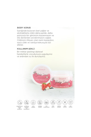 Derminix Çilek & Vanilya Özlü Vücut Peeling 300 ML + Double Effect Selülit Karşıtı Jel 250 ML