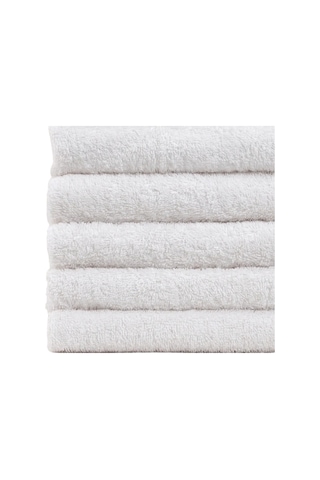 5 Adet 50x90 Cm 250 Gr %100 Pamuk Beyaz El Yüz Ve Baş Havlusu - Otel Hamam Havlusu